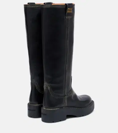 Miu Miu Logo leather knee-high boots | Thumbnail 5 Miu Miu Logo leather knee-high boots | Thumbnail 5
