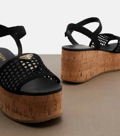 Prada Crochet wedge sandals | Thumbnail 2 Prada Crochet wedge sandals | Thumbnail 2