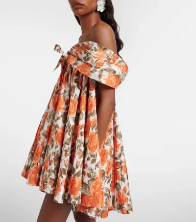 Chloé Chloé Floral pleated cotton poplin minidress | Thumbnail 3 Chloé Chloé Floral pleated cotton poplin minidress | Thumbnail 3