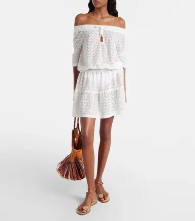 Melissa Odabash Flo crochet cotton and linen minidress | Thumbnail 2 Melissa Odabash Flo crochet cotton and linen minidress | Thumbnail 2