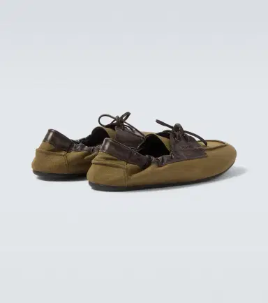 Prada Shuffle leather-trimmed canvas boat shoes | Thumbnail 4 Prada Shuffle leather-trimmed canvas boat shoes | Thumbnail 4
