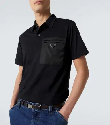 Prada Re-Nylon-trimmed cotton-blend polo shirt | Thumbnail 5 Prada Re-Nylon-trimmed cotton-blend polo shirt | Thumbnail 5