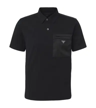 Prada Re-Nylon-trimmed cotton-blend polo shirt | Thumbnail 1 Prada Re-Nylon-trimmed cotton-blend polo shirt | Thumbnail 1
