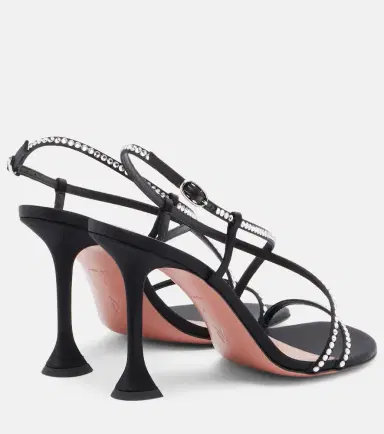 Amina Muaddi Sally crystal-embellished satin sandals | Thumbnail 3 Amina Muaddi Sally crystal-embellished satin sandals | Thumbnail 3