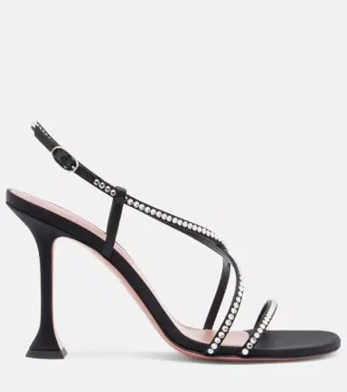 Amina Muaddi Sally crystal-embellished satin sandals | Thumbnail 4 Amina Muaddi Sally crystal-embellished satin sandals | Thumbnail 4