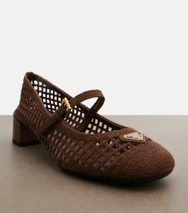 Prada Crochet Mary Jane pumps | Thumbnail 4 Prada Crochet Mary Jane pumps | Thumbnail 4