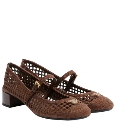 Prada Crochet Mary Jane pumps | Thumbnail 1 Prada Crochet Mary Jane pumps | Thumbnail 1