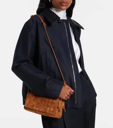 Bottega Veneta Notturno Intrecciato suede crossbody bag | Thumbnail 5 Bottega Veneta Notturno Intrecciato suede crossbody bag | Thumbnail 5
