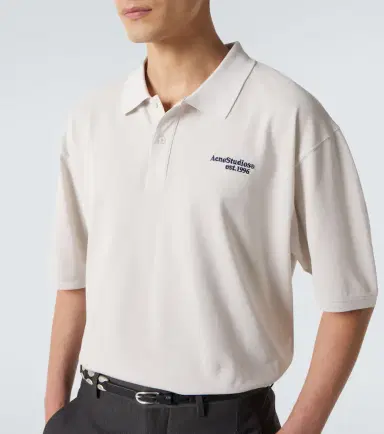 Acne Studios Distressed logo cotton polo shirt | Thumbnail 3 Acne Studios Distressed logo cotton polo shirt | Thumbnail 3