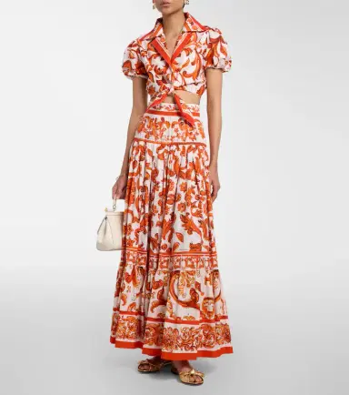 Dolce & Gabbana Majolica cotton poplin maxi skirt | Thumbnail 3 Dolce & Gabbana Majolica cotton poplin maxi skirt | Thumbnail 3