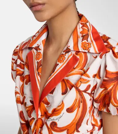 Dolce & Gabbana Majolica cropped cotton poplin blouse | Thumbnail 6 Dolce & Gabbana Majolica cropped cotton poplin blouse | Thumbnail 6