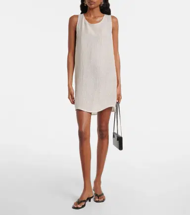LESET Stella sequined linen-blend minidress | Thumbnail 3 LESET Stella sequined linen-blend minidress | Thumbnail 3