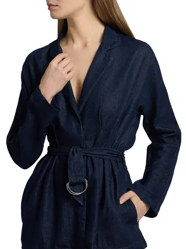 rag & bone Women's Mandi Belted Denim Blazer - Ocean Rinse - Size 4 | Thumbnail 6 rag & bone Women's Mandi Belted Denim Blazer - Ocean Rinse - Size 4 | Thumbnail 6