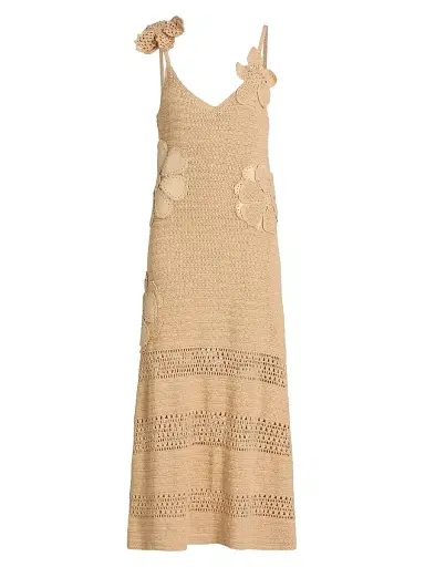 Ramy Brook Women's Camille Floral Appliqué Cotton Crochet Midi-Dress - Sandstone | Thumbnail 1 Ramy Brook Women's Camille Floral Appliqué Cotton Crochet Midi-Dress - Sandstone | Thumbnail 1