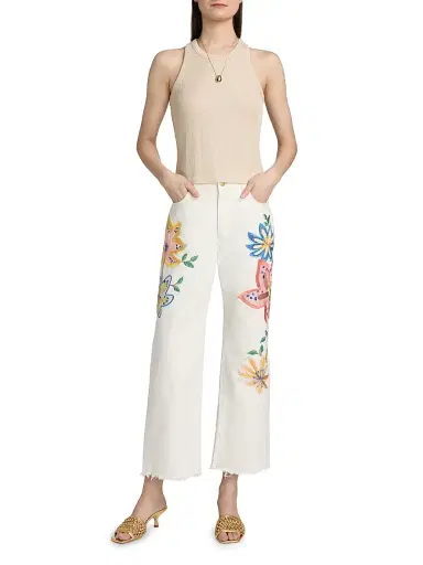 Ramy Brook Women's Amber Floral-Embroidered Jeans - White Embroidered - Size 31 | Thumbnail 2 Ramy Brook Women's Amber Floral-Embroidered Jeans - White Embroidered - Size 31 | Thumbnail 2