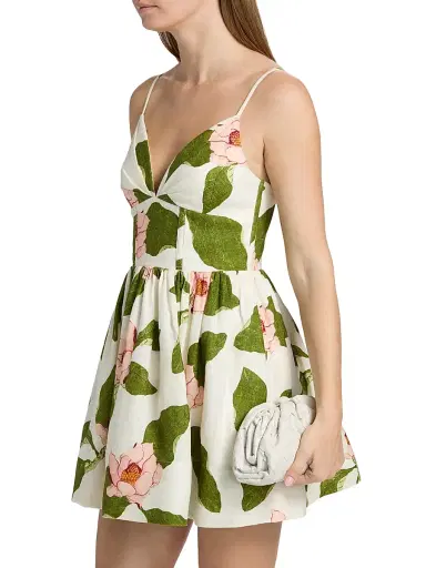 Cara Cara Women's Pero Floral Linen Minidress - Lotus | Thumbnail 4 Cara Cara Women's Pero Floral Linen Minidress - Lotus | Thumbnail 4