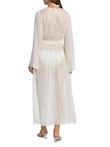 Milly Women's Vince Pinstriped Cover-Up Robe | Thumbnail 4 Milly Women's Vince Pinstriped Cover-Up Robe | Thumbnail 4