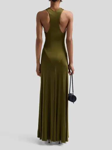 Proenza Schouler Women's Naia Satin Jersey Maxi Dress - Moss - Size 12 | Thumbnail 3 Proenza Schouler Women's Naia Satin Jersey Maxi Dress - Moss - Size 12 | Thumbnail 3