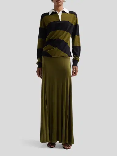 Proenza Schouler Women's Naia Satin Jersey Maxi Dress - Moss - Size 12 | Thumbnail 4 Proenza Schouler Women's Naia Satin Jersey Maxi Dress - Moss - Size 12 | Thumbnail 4