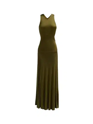 Proenza Schouler Women's Naia Satin Jersey Maxi Dress - Moss - Size 12 | Thumbnail 1 Proenza Schouler Women's Naia Satin Jersey Maxi Dress - Moss - Size 12 | Thumbnail 1