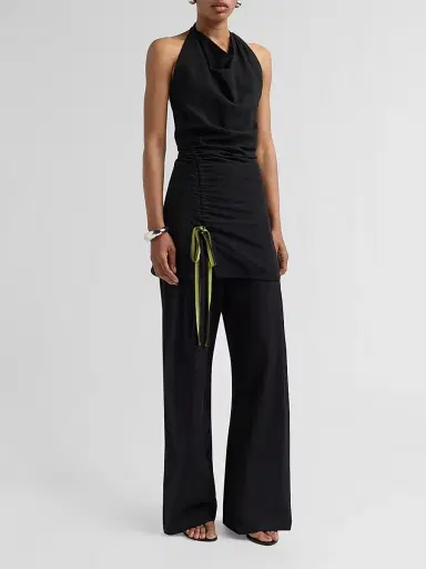 Proenza Schouler Women's Melia Crinkle Halter Top - Black | Thumbnail 2 Proenza Schouler Women's Melia Crinkle Halter Top - Black | Thumbnail 2