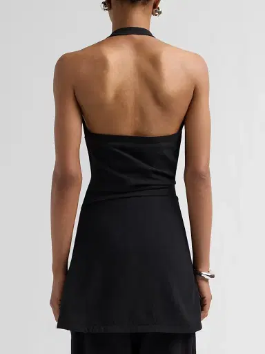 Proenza Schouler Women's Melia Crinkle Halter Top - Black | Thumbnail 3 Proenza Schouler Women's Melia Crinkle Halter Top - Black | Thumbnail 3