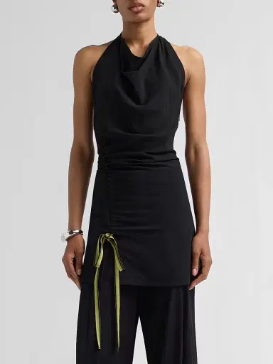 Proenza Schouler Women's Melia Crinkle Halter Top - Black | Thumbnail 4 Proenza Schouler Women's Melia Crinkle Halter Top - Black | Thumbnail 4