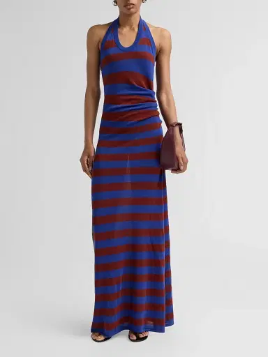 Proenza Schouler Women's Frann Striped Cotton Maxi Dress - Sapphire Multi - Size XL | Thumbnail 2 Proenza Schouler Women's Frann Striped Cotton Maxi Dress - Sapphire Multi - Size XL | Thumbnail 2