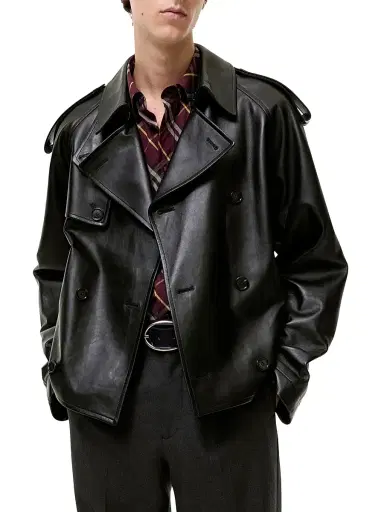 Burberry Men's Leadenham Leather Trench-Style Jacket - Black | Thumbnail 2 Burberry Men's Leadenham Leather Trench-Style Jacket - Black | Thumbnail 2