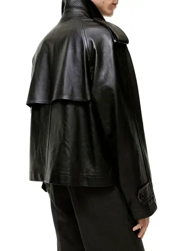 Burberry Men's Leadenham Leather Trench-Style Jacket - Black | Thumbnail 4 Burberry Men's Leadenham Leather Trench-Style Jacket - Black | Thumbnail 4