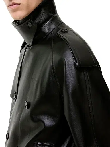 Burberry Men's Leadenham Leather Trench-Style Jacket - Black | Thumbnail 5 Burberry Men's Leadenham Leather Trench-Style Jacket - Black | Thumbnail 5