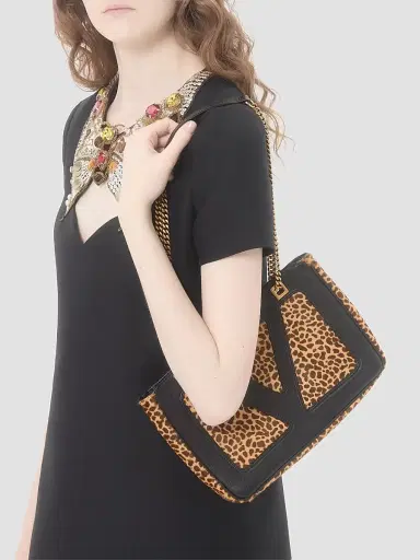Valentino Garavani Women's Viva Superstar Small Shopping Bag in Pony-Effect Calfskin - Animal Print | Thumbnail 3 Valentino Garavani Women's Viva Superstar Small Shopping Bag in Pony-Effect Calfskin - Animal Print | Thumbnail 3