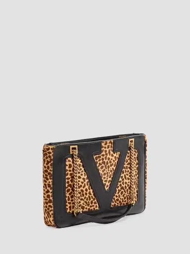Valentino Garavani Women's Viva Superstar Small Shopping Bag in Pony-Effect Calfskin - Animal Print | Thumbnail 5 Valentino Garavani Women's Viva Superstar Small Shopping Bag in Pony-Effect Calfskin - Animal Print | Thumbnail 5