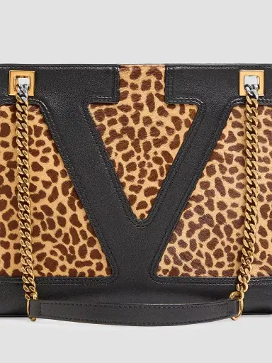 Valentino Garavani Women's Viva Superstar Small Shopping Bag in Pony-Effect Calfskin - Animal Print | Thumbnail 8 Valentino Garavani Women's Viva Superstar Small Shopping Bag in Pony-Effect Calfskin - Animal Print | Thumbnail 8