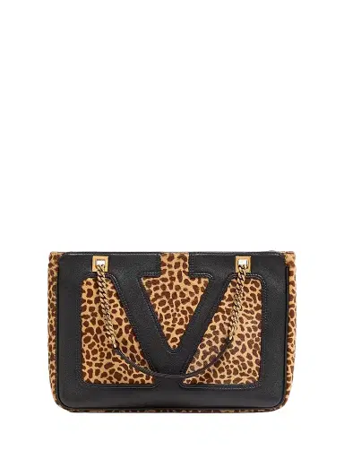 Valentino Garavani Women's Viva Superstar Small Shopping Bag in Pony-Effect Calfskin - Animal Print | Thumbnail 1 Valentino Garavani Women's Viva Superstar Small Shopping Bag in Pony-Effect Calfskin - Animal Print | Thumbnail 1