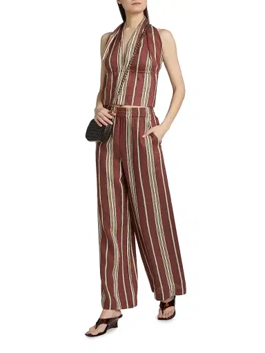A.L.C. Women's Tyler Striped Linen-Blend Pants - Brunette Multi - Size XL | Thumbnail 2 A.L.C. Women's Tyler Striped Linen-Blend Pants - Brunette Multi - Size XL | Thumbnail 2