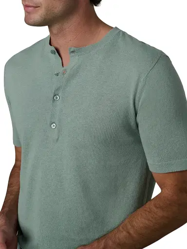 Joe's Jeans Men's Cotton-Linen Henley - Green Milieu - Size XXL | Thumbnail 6 Joe's Jeans Men's Cotton-Linen Henley - Green Milieu - Size XXL | Thumbnail 6