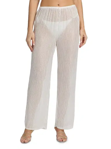 Milly Women's Celina Pinstriped Sheer Cover-Up Pants | Thumbnail 3 Milly Women's Celina Pinstriped Sheer Cover-Up Pants | Thumbnail 3