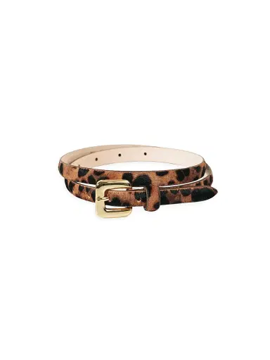 Déhanche Women's Mara Leopard Calf Hair Leather Belt - Dark Jaguar And Gold - Size Large | Thumbnail 2 Déhanche Women's Mara Leopard Calf Hair Leather Belt - Dark Jaguar And Gold - Size Large | Thumbnail 2