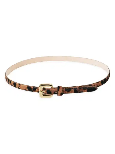 Déhanche Women's Mara Leopard Calf Hair Leather Belt - Dark Jaguar And Gold - Size Large | Thumbnail 1 Déhanche Women's Mara Leopard Calf Hair Leather Belt - Dark Jaguar And Gold - Size Large | Thumbnail 1