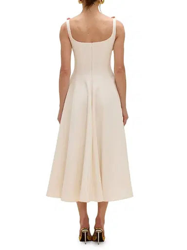 PatBo Women's Gabriela Beaded Fit-&-Flare Midi-Dress - White | Thumbnail 3 PatBo Women's Gabriela Beaded Fit-&-Flare Midi-Dress - White | Thumbnail 3