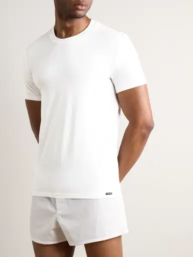 TOM FORD BEAUTY Slim-Fit Stretch Cotton and Modal-Blend T-Shirt | Thumbnail 2 TOM FORD BEAUTY Slim-Fit Stretch Cotton and Modal-Blend T-Shirt | Thumbnail 2