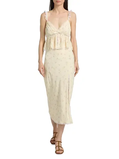 LoveShackFancy Women's Nicoleta Floral Laced Top - Lemon Haze | Thumbnail 2 LoveShackFancy Women's Nicoleta Floral Laced Top - Lemon Haze | Thumbnail 2