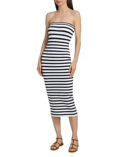 LoveShackFancy Women's Gwynne Striped Strapless Midi-Dress - Sailor Night - Size XL | Thumbnail 2 LoveShackFancy Women's Gwynne Striped Strapless Midi-Dress - Sailor Night - Size XL | Thumbnail 2