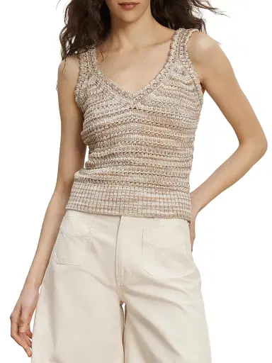 Veronica Beard Women's Selwyn Metallic Knit Tank - Beige Multi | Thumbnail 3 Veronica Beard Women's Selwyn Metallic Knit Tank - Beige Multi | Thumbnail 3