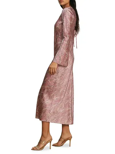 Veronica Beard Women's Gemma Floral Silk-Blend Midi-Dress - Orchid Haze Multi | Thumbnail 3 Veronica Beard Women's Gemma Floral Silk-Blend Midi-Dress - Orchid Haze Multi | Thumbnail 3