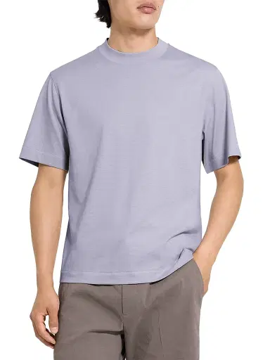 Theory Men's Striped Relaxed-Fit T-Shirt - Gray Lilac | Thumbnail 3 Theory Men's Striped Relaxed-Fit T-Shirt - Gray Lilac | Thumbnail 3