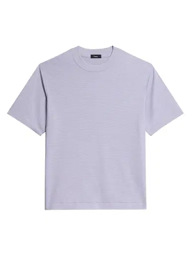 Theory Men's Striped Relaxed-Fit T-Shirt - Gray Lilac | Thumbnail 1 Theory Men's Striped Relaxed-Fit T-Shirt - Gray Lilac | Thumbnail 1