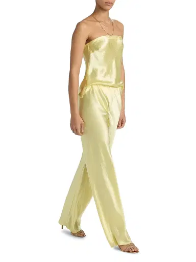 Cami NYC Women's Bristol Crinkle Satin Mid-Rise Pants - Buttercup | Thumbnail 2 Cami NYC Women's Bristol Crinkle Satin Mid-Rise Pants - Buttercup | Thumbnail 2
