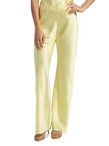 Cami NYC Women's Bristol Crinkle Satin Mid-Rise Pants - Buttercup | Thumbnail 3 Cami NYC Women's Bristol Crinkle Satin Mid-Rise Pants - Buttercup | Thumbnail 3